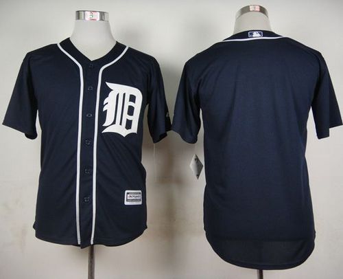 Tigers Blank Navy Blue Cool Base Stitched MLB Jersey